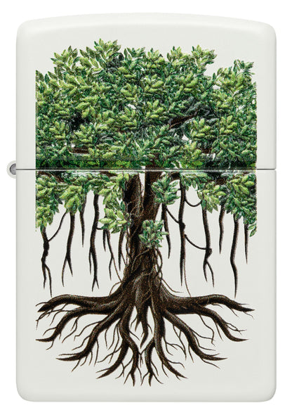 Zippo Tree Life Design White Matte Windproof Lighter