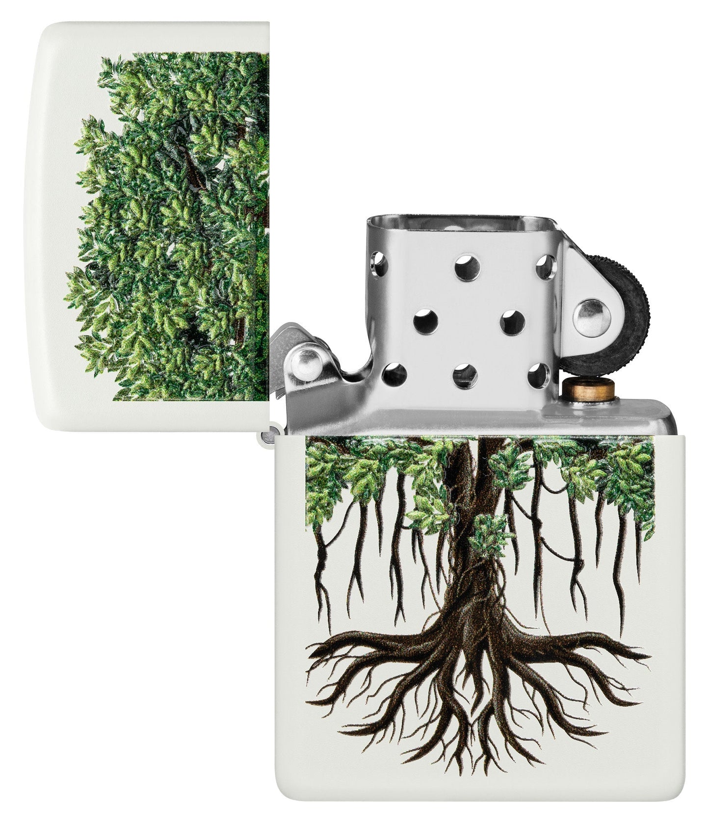 Zippo Tree Life Design White Matte Windproof Lighter