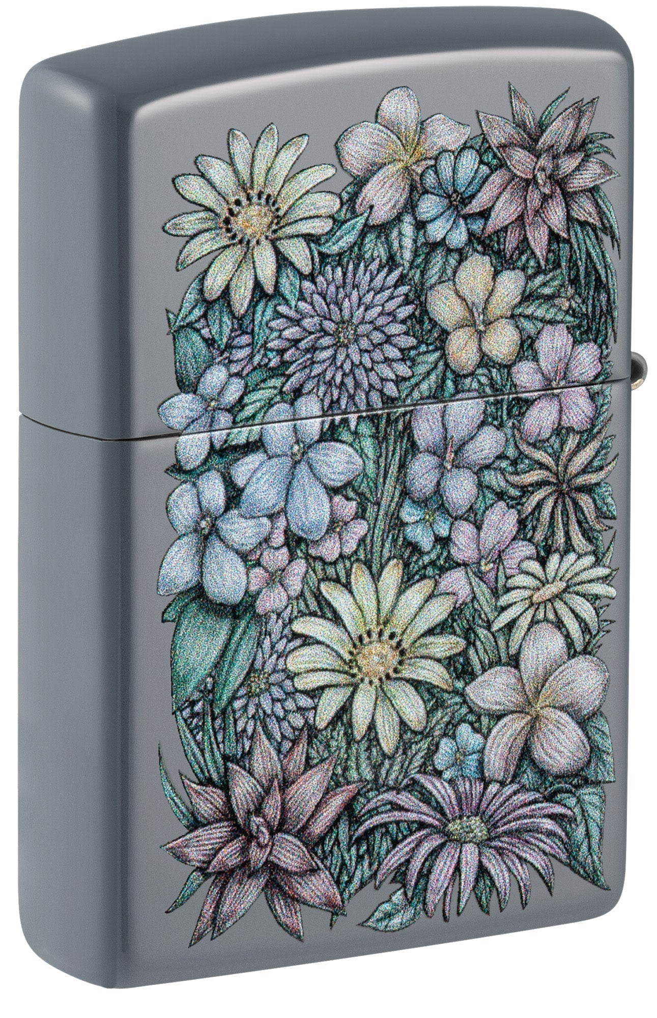 Zippo Floral Gorilla Design Flat Grey Windproof Lighter