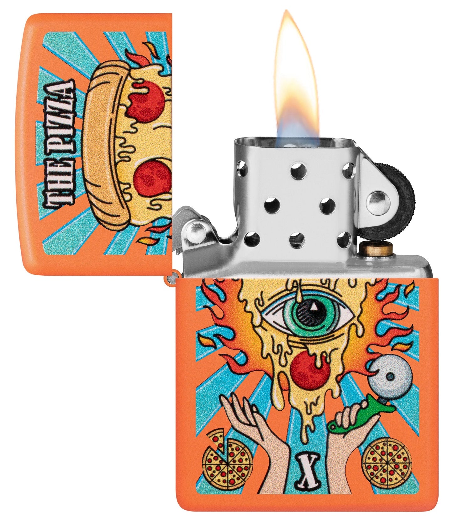 Zippo Eye of Pizza Orange Matte Windproof Lighter