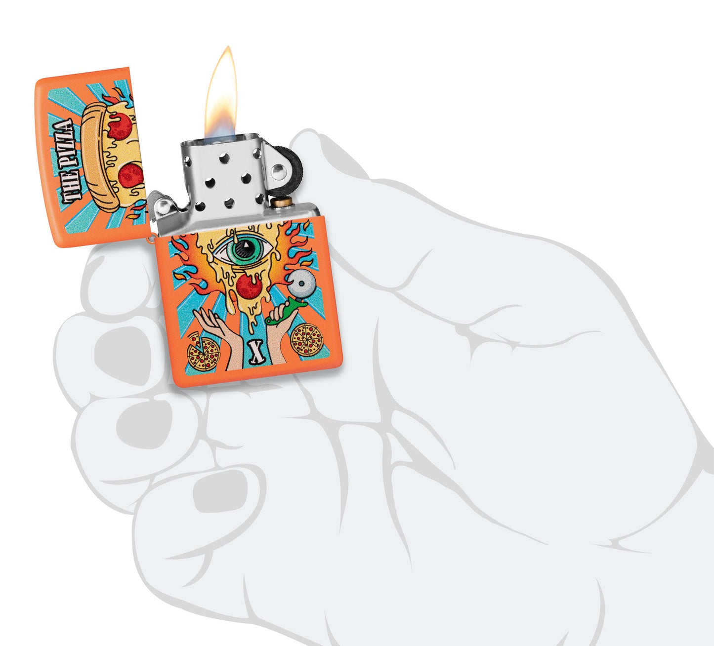 Zippo Eye of Pizza Orange Matte Windproof Lighter