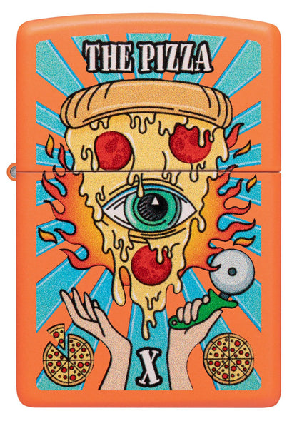 Zippo Eye of Pizza Orange Matte Windproof Lighter