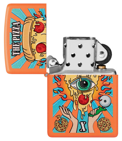 Zippo Eye of Pizza Orange Matte Windproof Lighter
