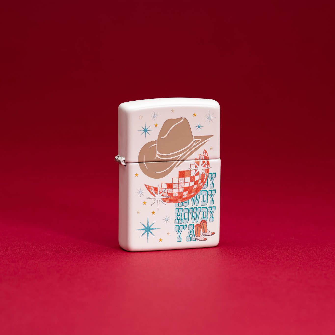 Zippo Howdy Cowboy White Matte Windproof Lighter