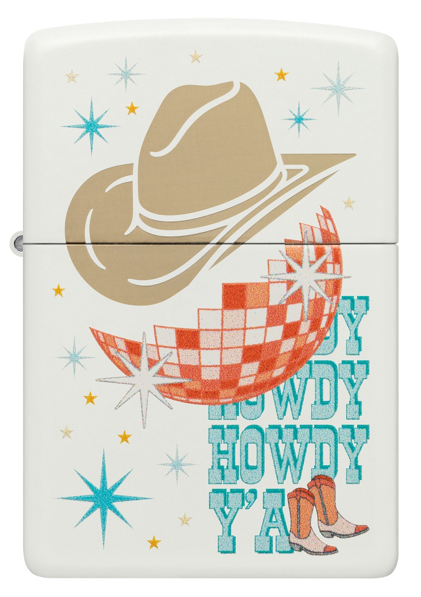Zippo Howdy Cowboy White Matte Windproof Lighter