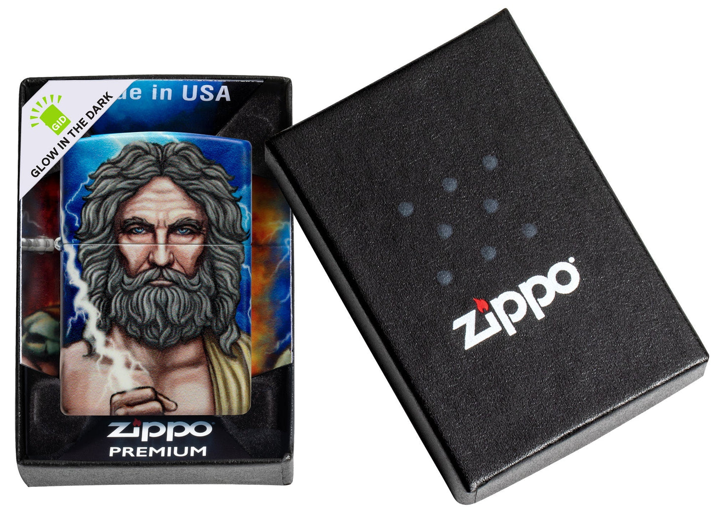 Zippo Greek God Clash Design Glow in the Dark 540 Color Windproof Lighter