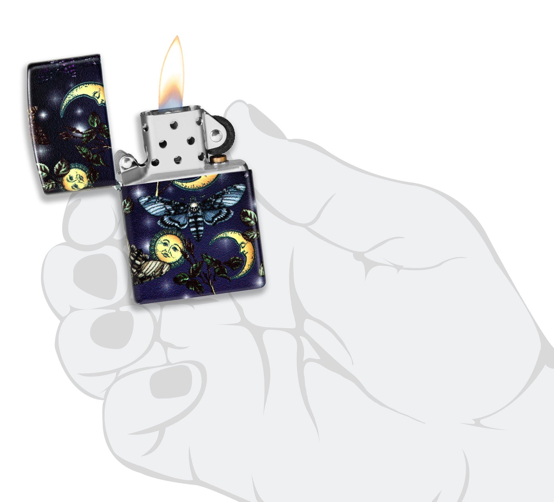 Zippo Butterfly Skull Design 540 Color Windproof Lighter
