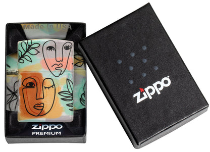 Zippo Abstract Faces Design 540 Color Windproof Lighter