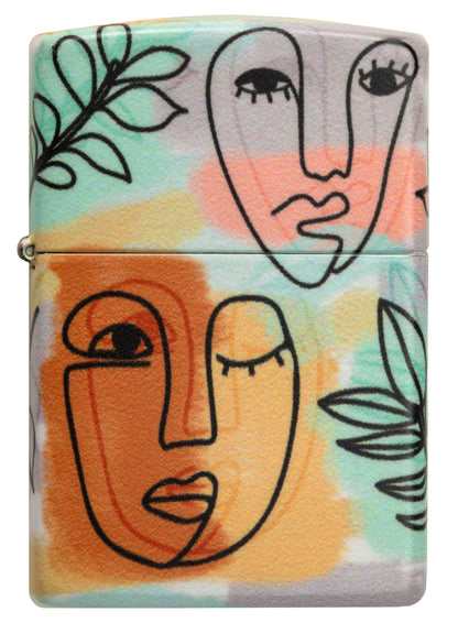 Zippo Abstract Faces Design 540 Color Windproof Lighter