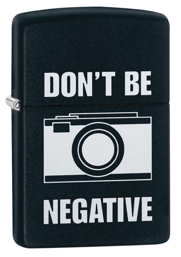 Zippo Don't Be Negative Black Matte Windproof Lighter