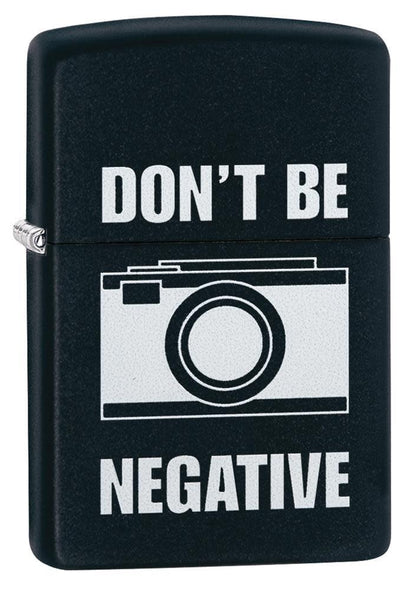 Zippo Don't Be Negative Black Matte Windproof Lighter