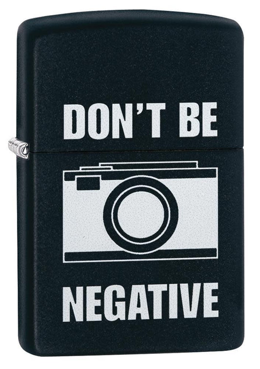 Zippo Don't Be Negative Black Matte Windproof Lighter