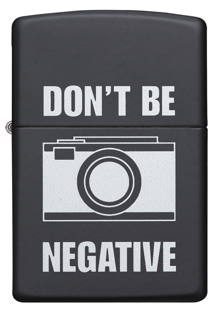 Zippo Don't Be Negative Black Matte Windproof Lighter