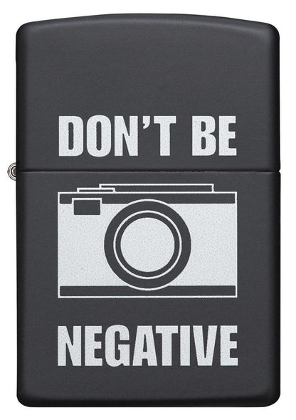Zippo Don't Be Negative Black Matte Windproof Lighter