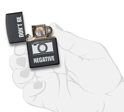 Zippo Don't Be Negative Black Matte Windproof Lighter