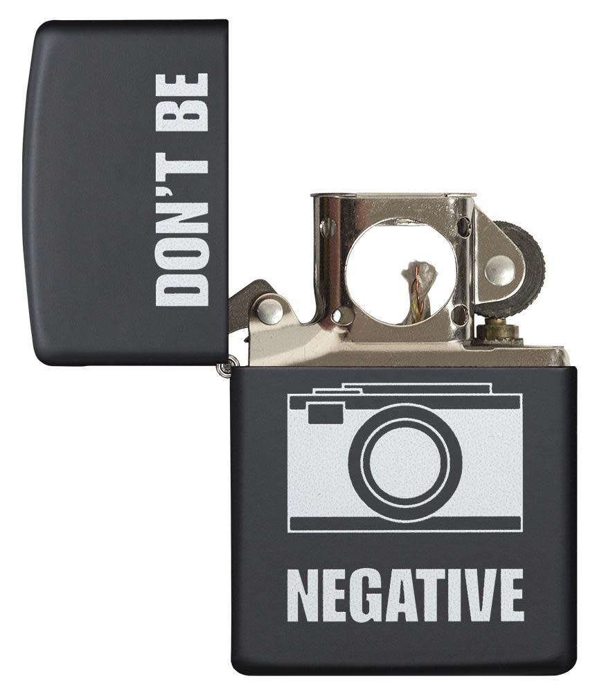 Zippo Don't Be Negative Black Matte Windproof Lighter