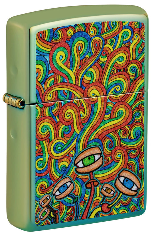 Zippo Psychedelic Imagery Design High Polish Teal Windproof Lighter
