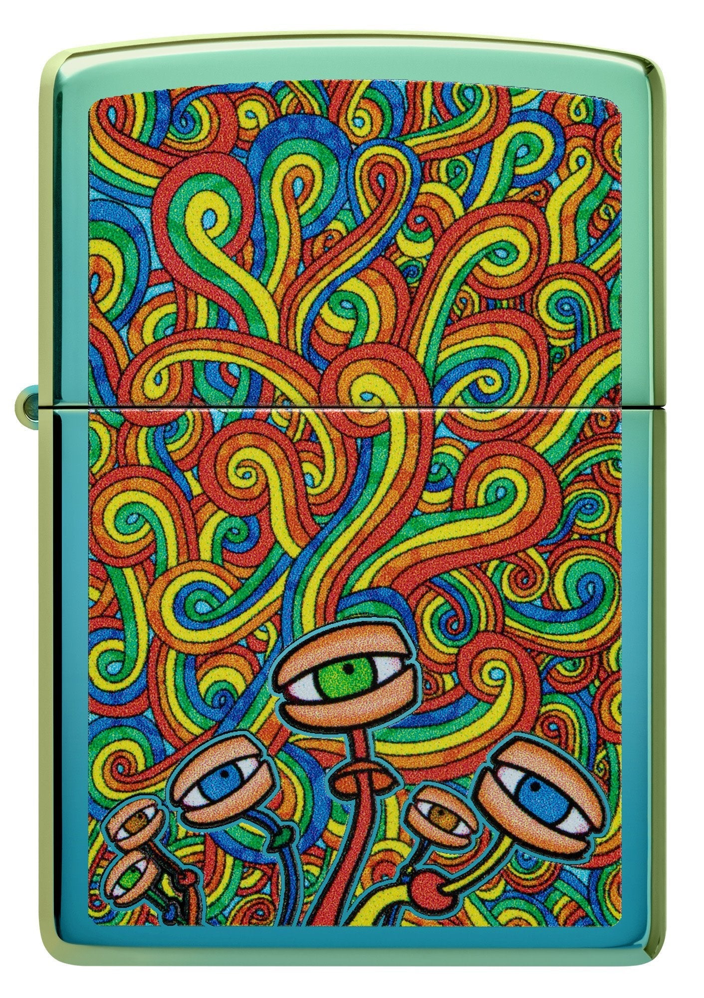 Zippo Psychedelic Imagery Design High Polish Teal Windproof Lighter