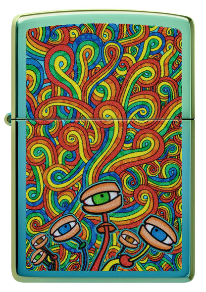 Zippo Psychedelic Imagery Design High Polish Teal Windproof Lighter