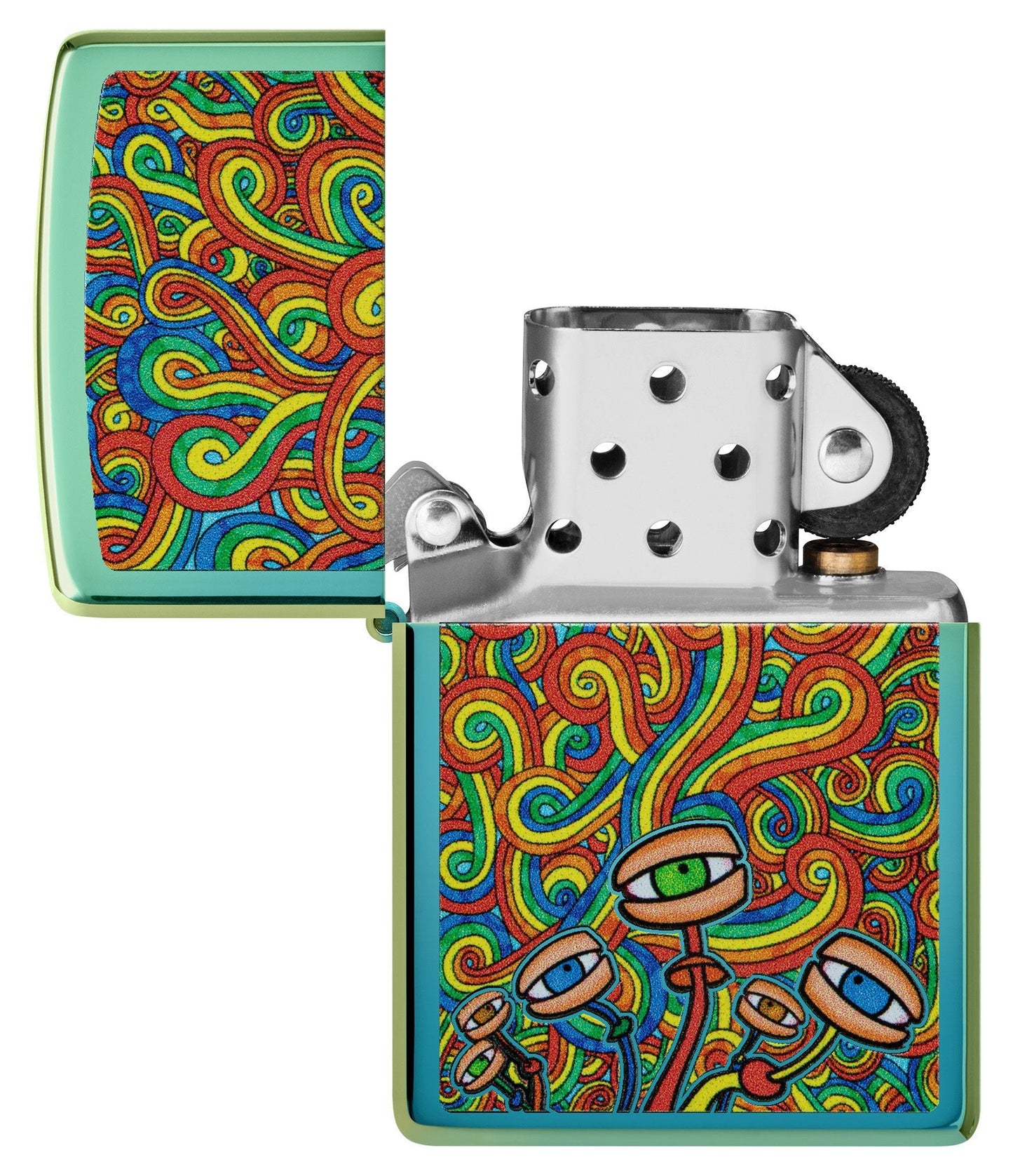 Zippo Psychedelic Imagery Design High Polish Teal Windproof Lighter