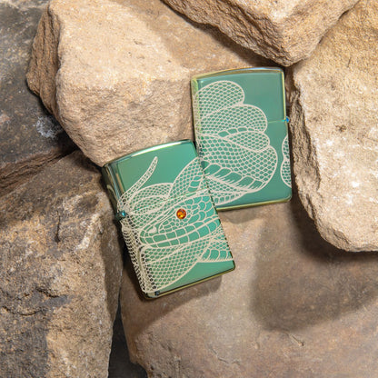 Zippo Snake Design High Polish Green Windproof Lighter