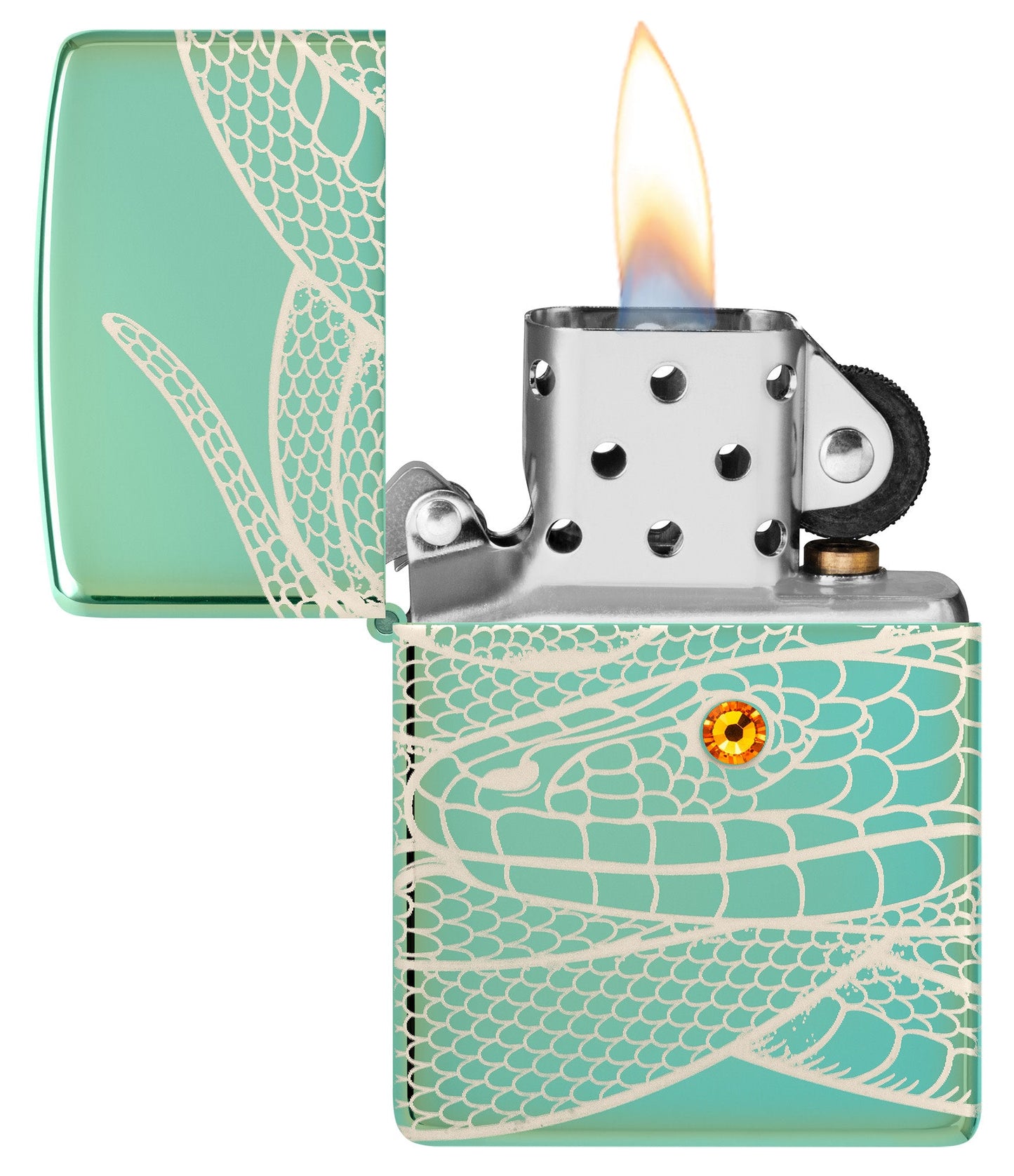 Zippo Snake Design High Polish Green Windproof Lighter