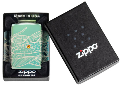 Zippo Snake Design High Polish Green Windproof Lighter