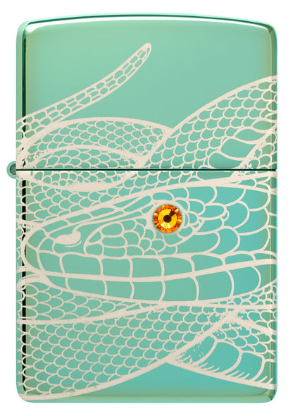 Zippo Snake Design High Polish Green Windproof Lighter