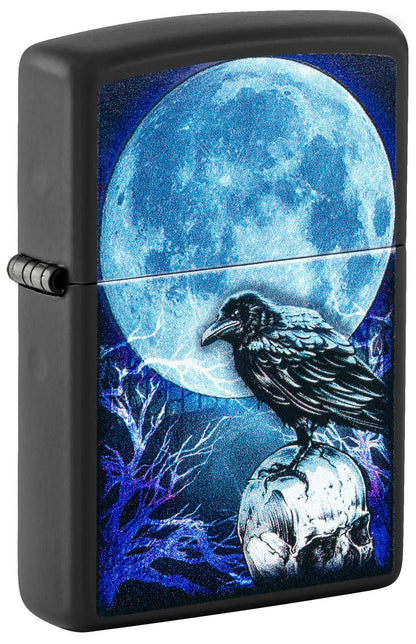 Zippo Moonlight Crow Design Black Matte Windproof Lighter