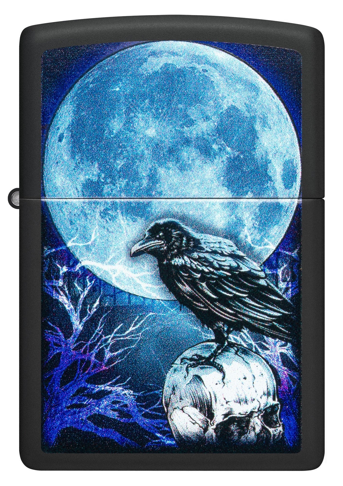 Zippo Moonlight Crow Design Black Matte Windproof Lighter