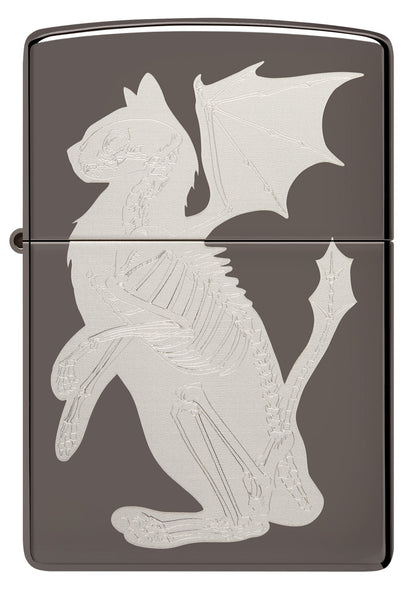 Zippo Dragon Cat Design Black Ice® Windproof Lighter