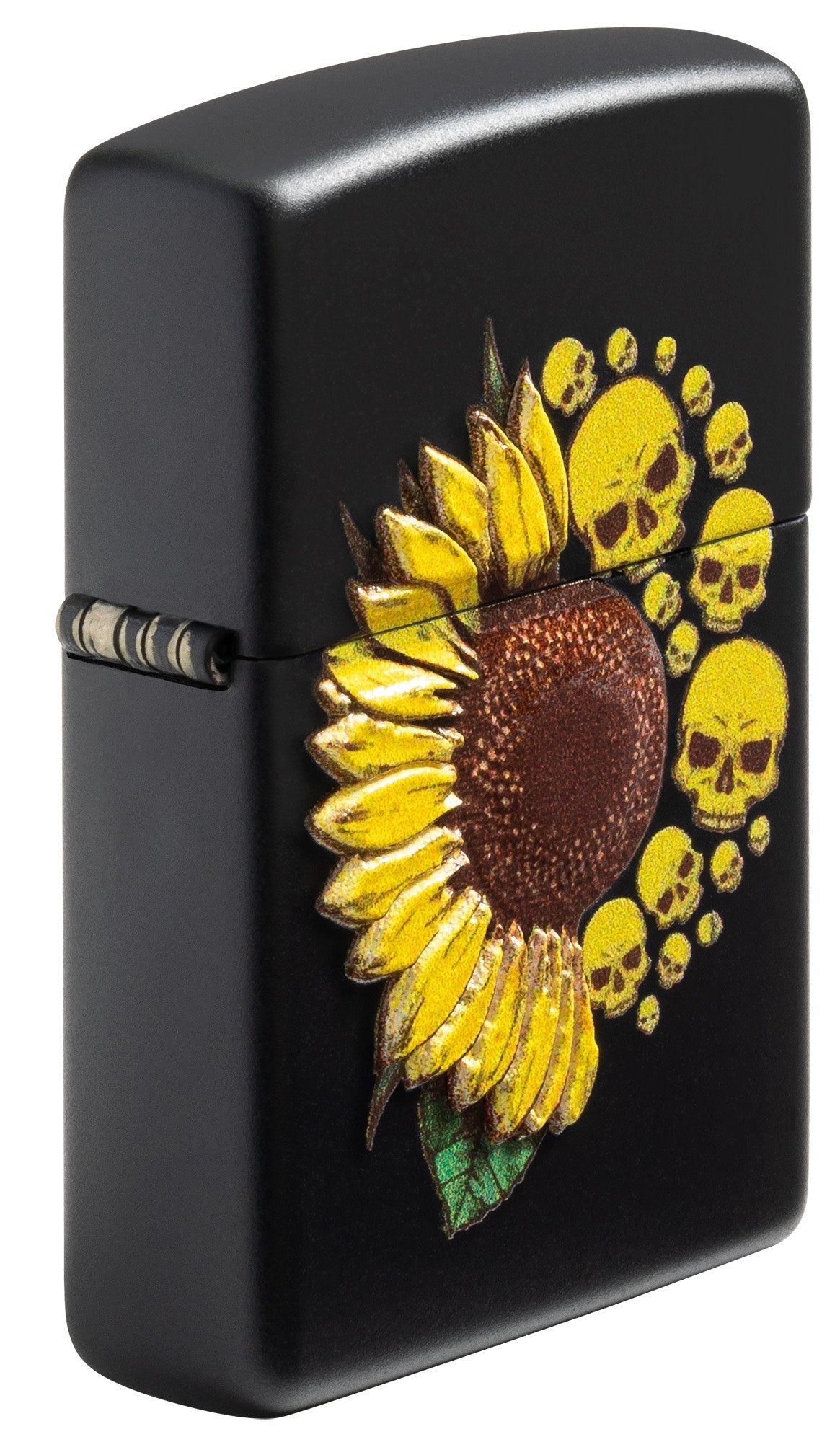 Zippo Sunflower Design Texture Print Black Matte Windproof Lighter