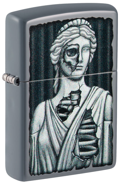 Zippo Lady Skull Design Flat Grey Windproof Lighter