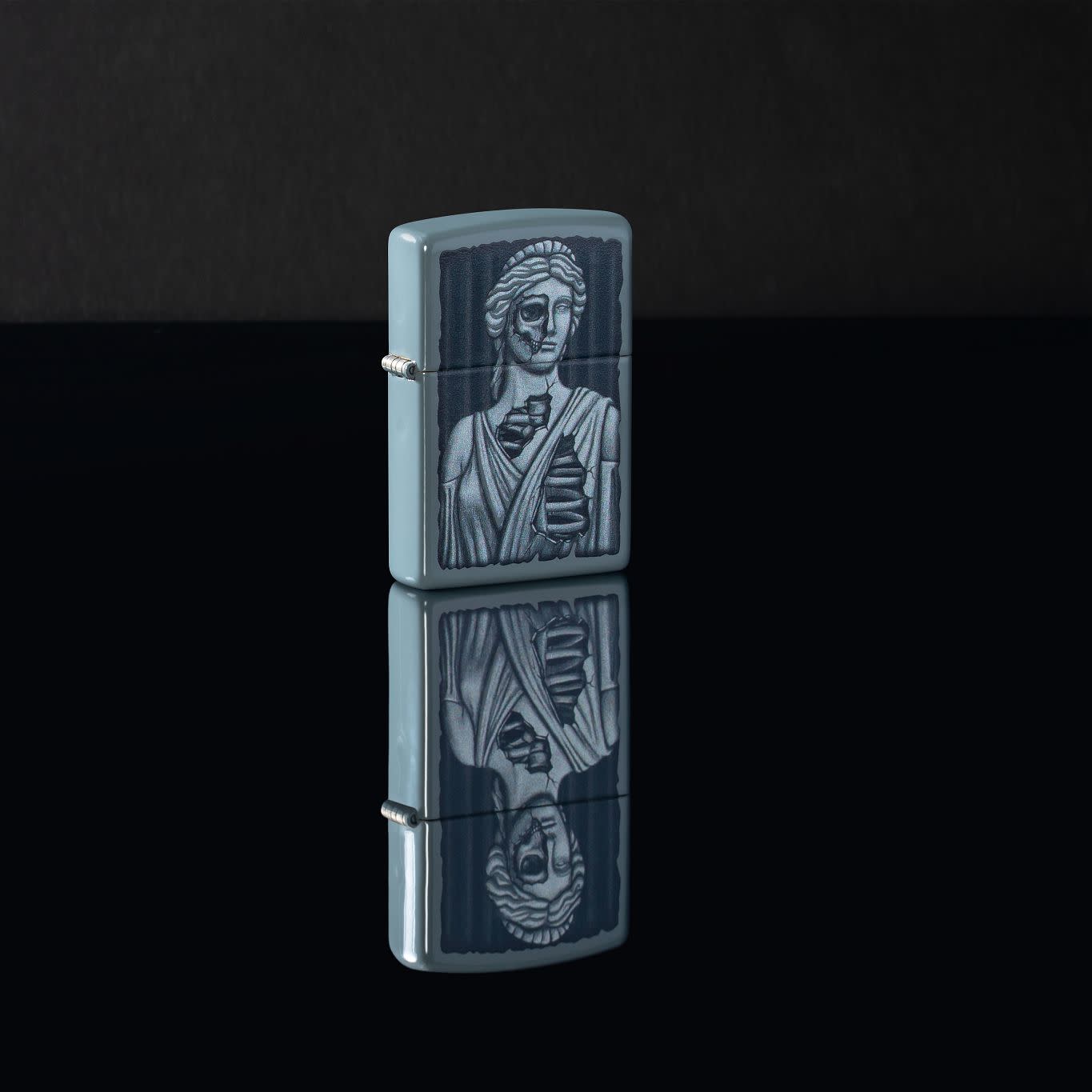 Zippo Lady Skull Design Flat Grey Windproof Lighter