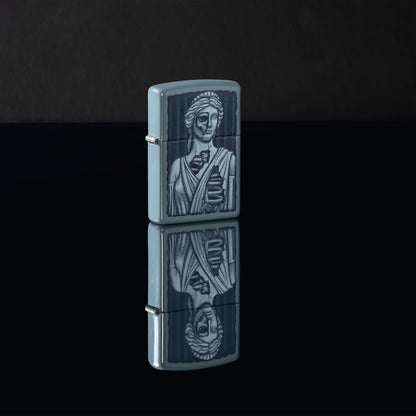 Zippo Lady Skull Design Flat Grey Windproof Lighter
