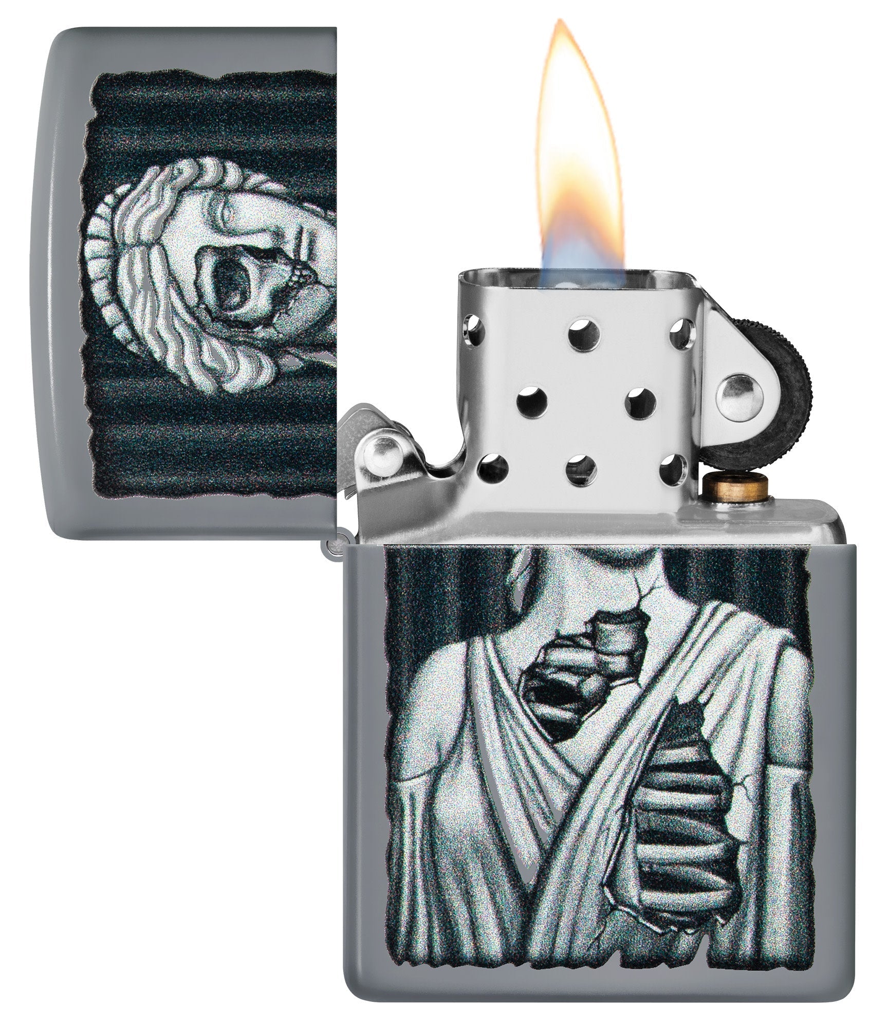 Zippo Lady Skull Design Flat Grey Windproof Lighter