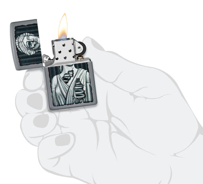 Zippo Lady Skull Design Flat Grey Windproof Lighter
