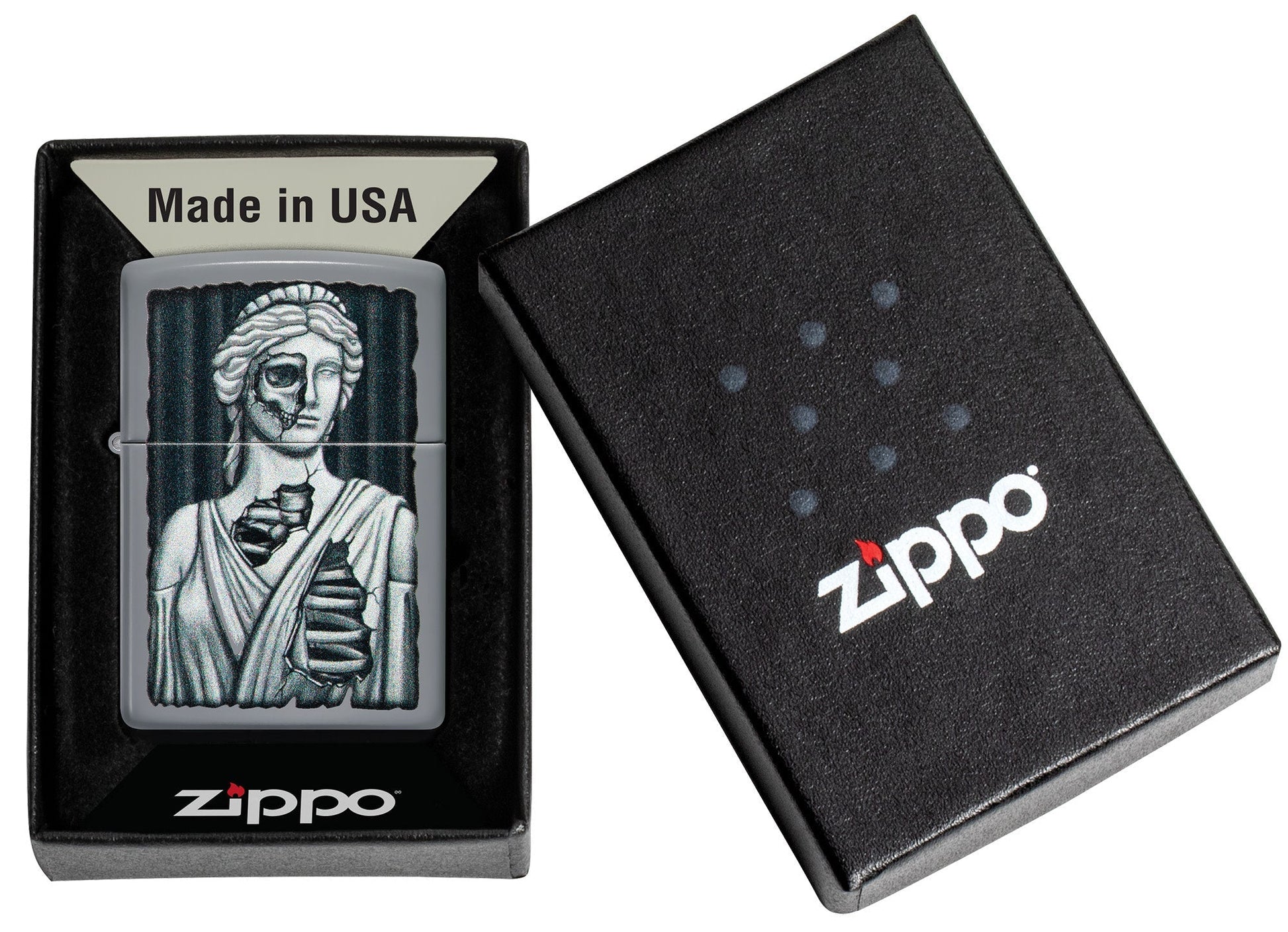 Zippo Lady Skull Design Flat Grey Windproof Lighter