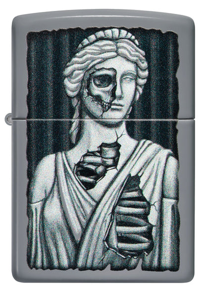 Zippo Lady Skull Design Flat Grey Windproof Lighter