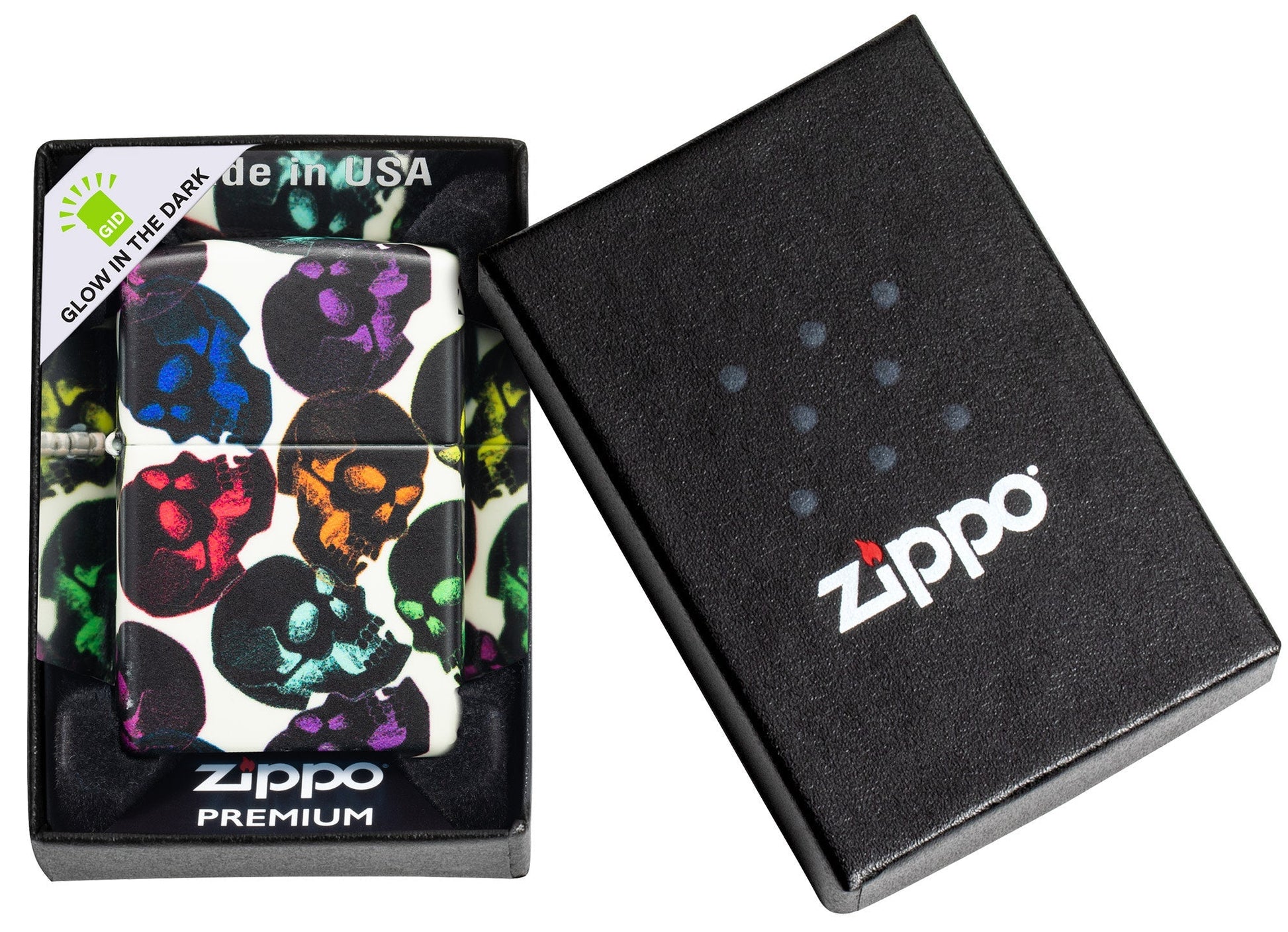 Zippo Skulls Design 540 Color Glow in the Dark Windproof Lighter