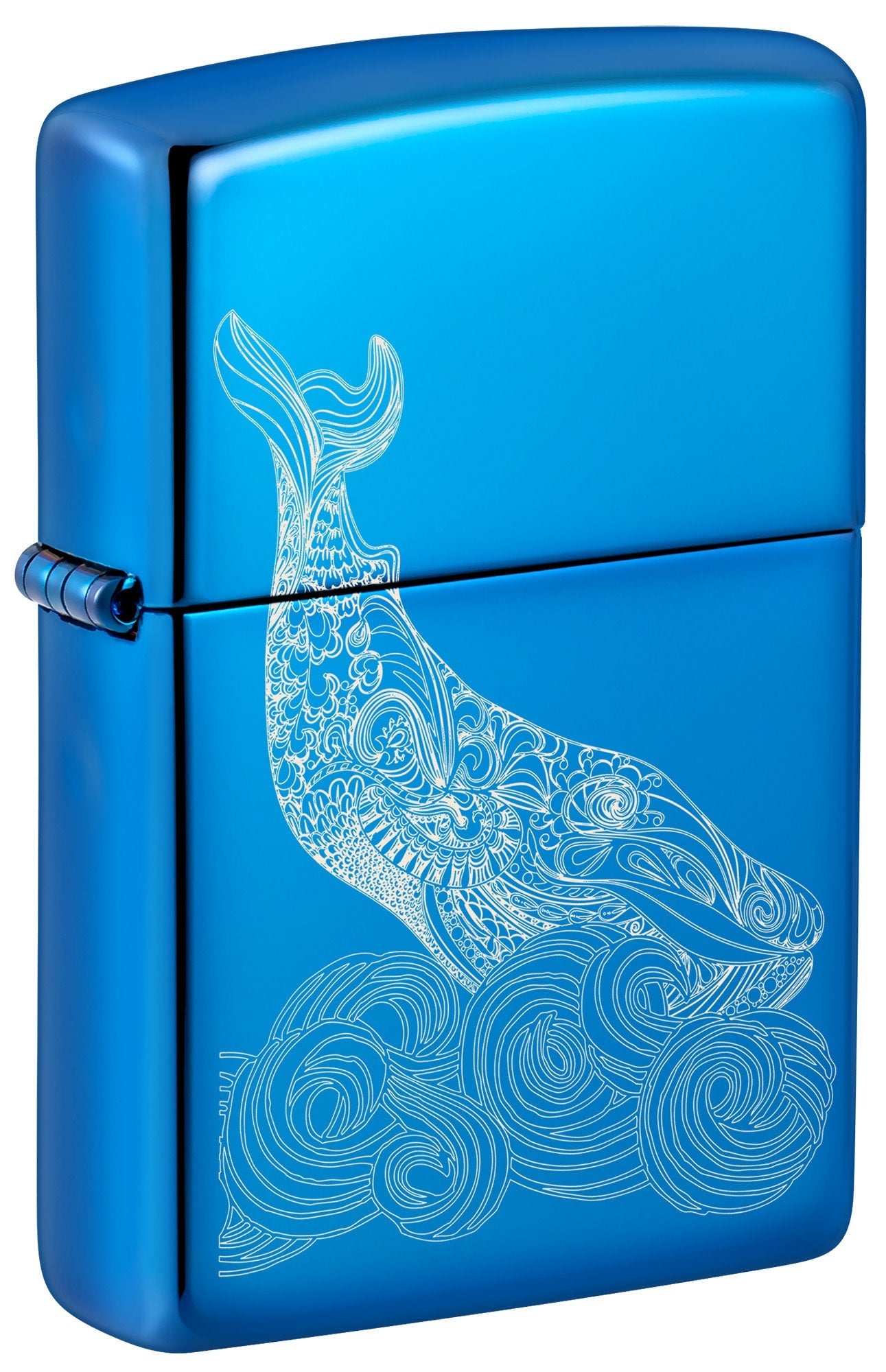 Zippo Whale Design High Polish Blue Windproof Lighter