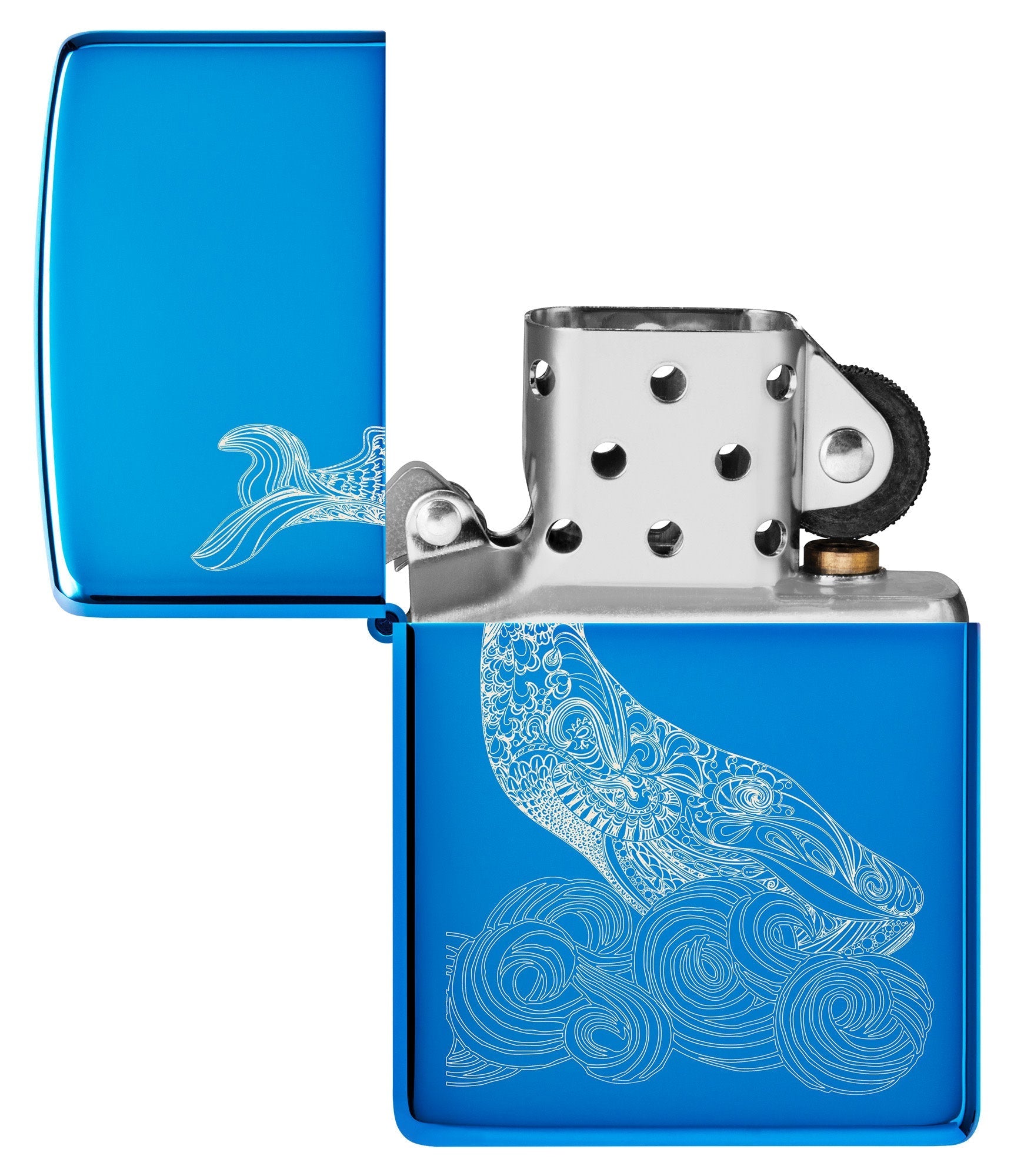 Zippo Whale Design High Polish Blue Windproof Lighter