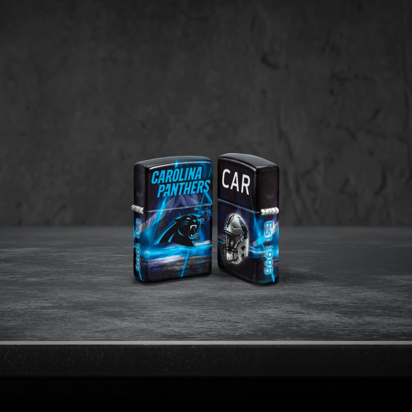 Zippo NFL Carolina Panthers Team Spirit Design Black Matte Windproof Lighter