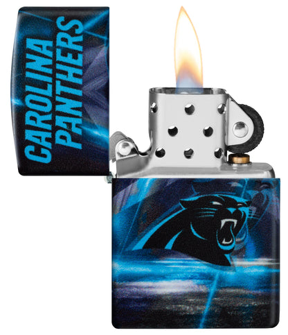 Zippo NFL Carolina Panthers Team Spirit Design Black Matte Windproof Lighter