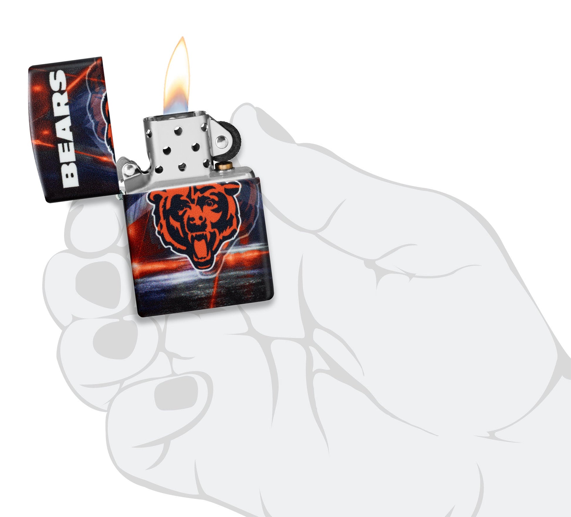 Zippo NFL Chicago Bears Team Spirit Design Black Matte Windproof Lighter