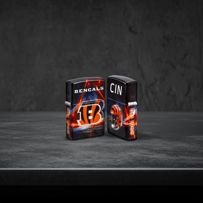 Zippo NFL Cincinnati Bengals Team Spirit Design Black Matte Windproof Lighter