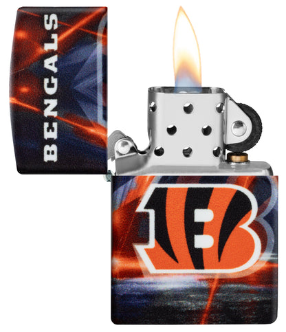 Zippo NFL Cincinnati Bengals Team Spirit Design Black Matte Windproof Lighter