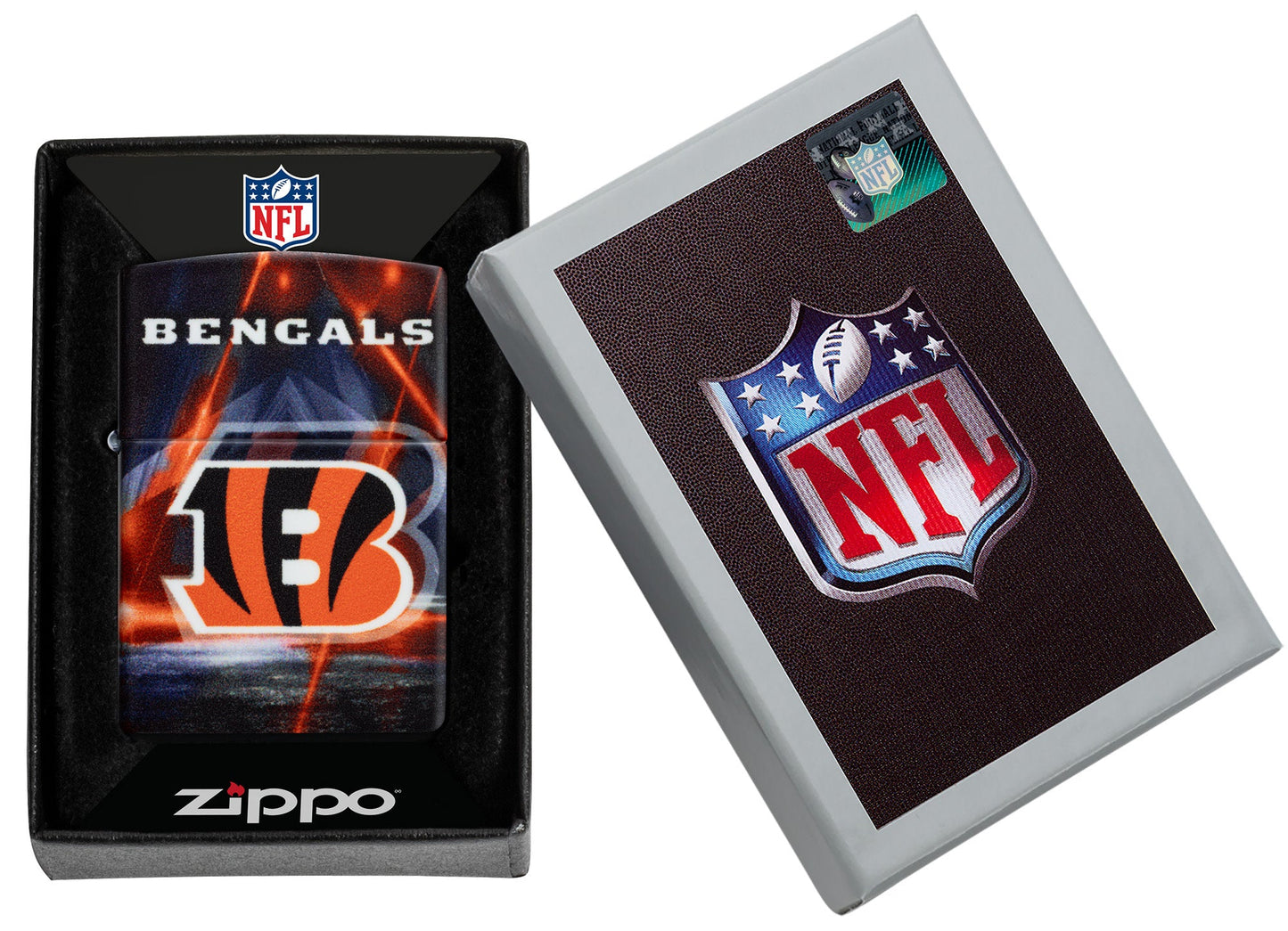 Zippo NFL Cincinnati Bengals Team Spirit Design Black Matte Windproof Lighter
