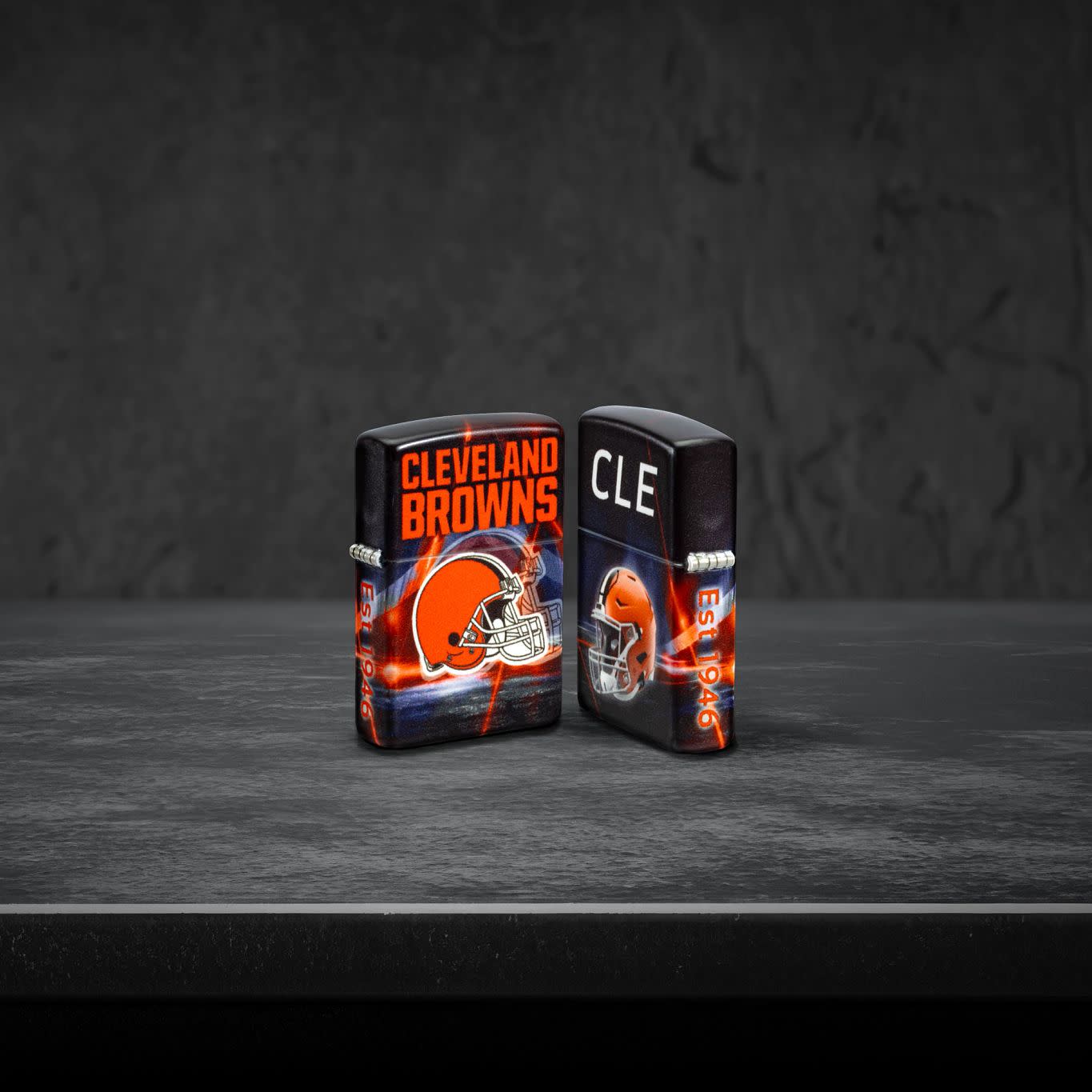 Zippo NFL Cleveland Browns Team Spirit Design Black Matte Windproof Lighter