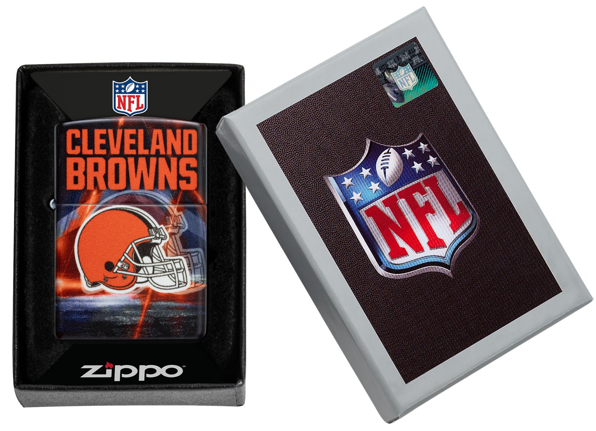 Zippo NFL Cleveland Browns Team Spirit Design Black Matte Windproof Lighter